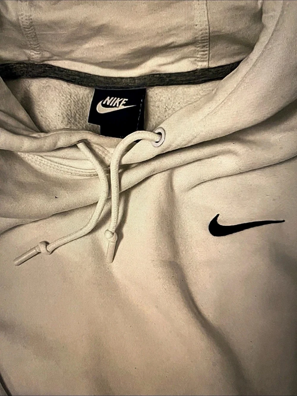 Nike Fleece Hoodie in Cream